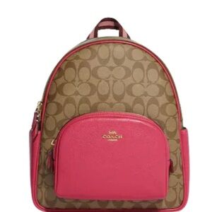Coach Pink and Tan Backpack